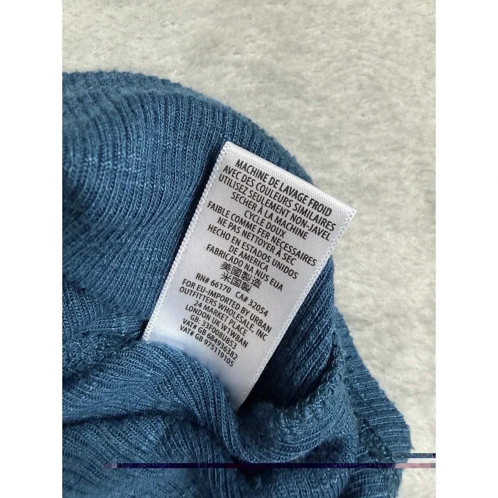 Free People Blue Ribbed Racerback Tank Top Womens XS Sleeveless USA